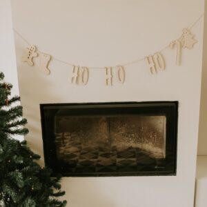 Houten kerstslinger met tekst