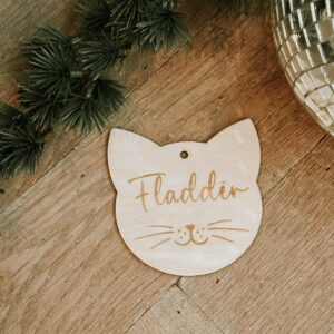 Katten kersthanger - gegraveerd
